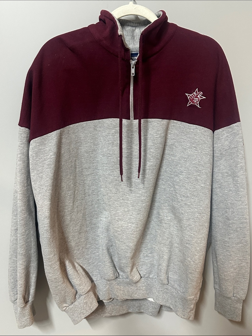 Men's Texas A&M Maroon and Light Gray Half-Zip Pull-Over Sweatshirt  2XL